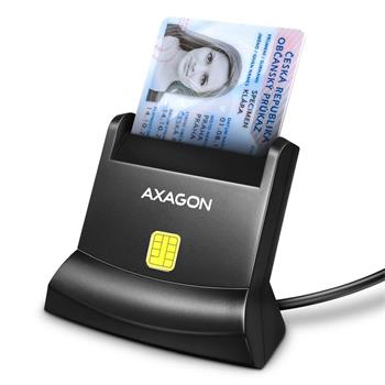 AXAGON CRE-SM4N, USB-A StandReader čtečka kontaktních karet Smart card (eObčanka), kabel 1.3m (CRE-SM4N)