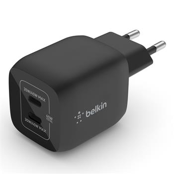 Belkin Duální 45W USB-C Power Delivery GaN PPS nástěnná nabíječka, černá (WCH011vfBK)