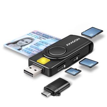 AXAGON CRE-SMP2A USB-A 4-SLOT SMART CARD POCKETREADER ČTEČKA (eObčanka) (CRE-SMP2A)