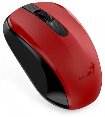 Genius NX-8008S, Myš, bezdrátová, optická, 1200dpi, 3 tlačítka, USB, červeno-černá (31030028401)