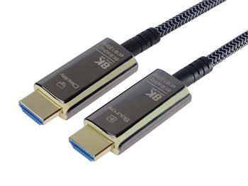 PremiumCord Ultra High Speed HDMI 2.1 optický fiber kabel 8K@60Hz,zlacené 5m (kphdm21t05)