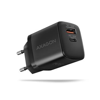 AXAGON ACU-PQ30 Sil nabíječka do sítě 30W, 2x port (USB-A + USB-C), PD3.0/PPS/QC4+/AFC/Apple, černá (ACU-PQ30)