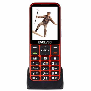 EVOLVEO EasyPhone LT, mobilní telefon pro seniory s nabíjecím stojánkem (červená barva) (EP-880-LTR)