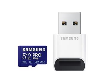 Samsung/micro SDXC/512GB/180MBps/USB 3.0/USB-A/Class 10/+ Adaptér/Modrá (MB-MD512SB/WW)