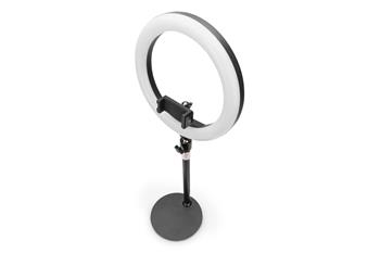 DIGITUS 10palcové LED kruhové světlo stolní se stativovým stojanem a držákem na chytrý telefon, stmívatelné světlo (DA-20310)