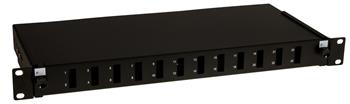 Masterlan optická vana 12x SC Duplex, patch panel vč. kazety, 1U, 19", černá (ODF12SCDB2)