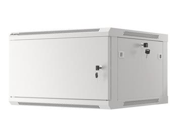 LANBERG Nástěnná jednodílná skříň 19", 6U/600x600 FOR SELF-ASSEMBLY plechové dveře šedá (RAL7035) (v rozloženém stavu (WF01-6606-00S)