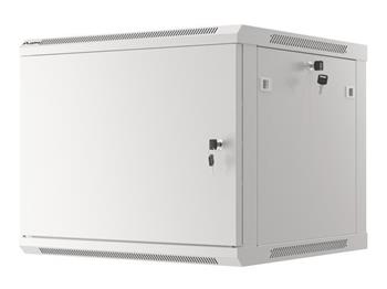LANBERG Nástěnná jednodílná skříň 19", 9U/600x600 FOR SELF-ASSEMBLY plechové dveře šedá (RAL7035) (v rozloženém stavu (WF01-6609-00S)