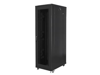 LANBERG Volně stojící skříň 19" 42U/800x1000 (v rozloženém stavu) síťované dveře černá (RAL9004) (FF01-8042-23B)