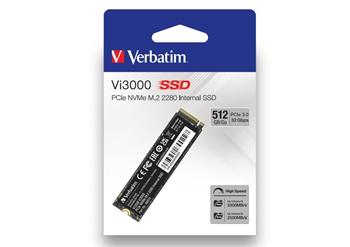 VERBATIM SSD Vi3000 Internal PCIe NVMe M.2 SSD 512GB , W 2500/ R 3300 MB/s (49374)