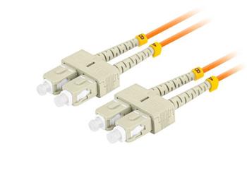 LANBERG optický patch cord MM SC/UPC-SC/UPC duplex 5m LSZH OM2 50/125 průměr 3mm, barva oranžová (FO-SUSU-MD21-0050-OG)