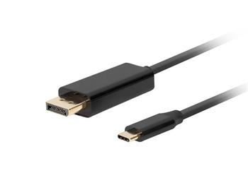 Lanberg USB-C(M)->DisplayPort(M) kabel 0,5m 4K 60Hz černá (CA-CMDP-10CU-0005-BK)
