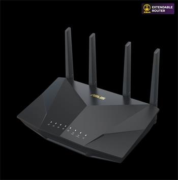 ASUS RT-AX5400, Dvoupásmový WiFi 6 (802.11ax) rozšiřitelný router AX5400, integrovaná VPN (90IG0860-MO9B00)