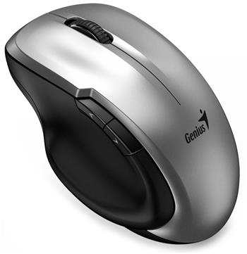 Genius Ergo 8200S Myš, bezdrátová, optická, 1200DPI, 5 tlačítek, tichá, BlueEye senzor, USB-C, stříbrná (31030029404)