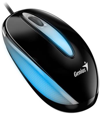 Genius DX-Mini / Myš, drátová, optická, 1000DPI, 3 tlačítka, USB, RGB LED, černá (31010025404)