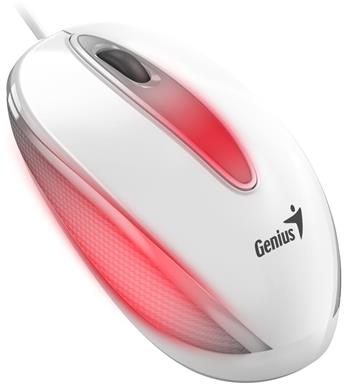 Genius DX-Mini / Myš, drátová, optická, 1000DPI, 3 tlačítka, USB, RGB LED, bílá (31010025405)