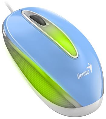 Genius DX-Mini / Myš, drátová, optická, 1000DPI, 3 tlačítka, USB, RGB LED, modrá (31010025406)