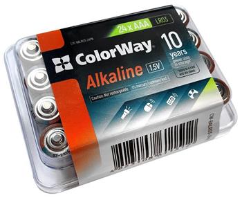 Colorway alkalická baterie AAA/ 1.5V/ 24ks v balení/ Plastový box (CW-BALR03-24PB)