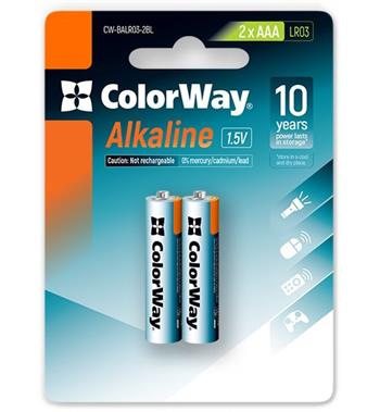 Colorway alkalická baterie AAA/ 1.5V/ 2ks v balení/ Blister (CW-BALR03-2BL)
