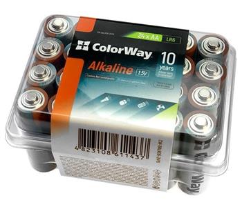 Colorway alkalická baterie AA/ 1.5V/ 24ks v balení/ Plastový box (CW-BALR06-24PB)