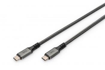 DIGITUS Připojovací kabel USB 4, TypC na TypeC, PP opletení AL-Housing 8K@60Hz, PD3.0, 40Gbits/s, 1m, bl. (DB-300443-010-S)