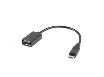 LANBERG USB Micro (M) 2.0 na USB-A(F) adaptér kabel 15CM černý OTG (AD-OTG-UM-01)