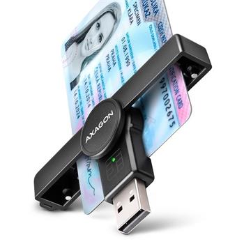 AXAGON CRE-SMPA Skládací kapesní USB-A čtečka kontaktních Smart karet. Vhodná pro aplikaci eObčanka. (CRE-SMPA)