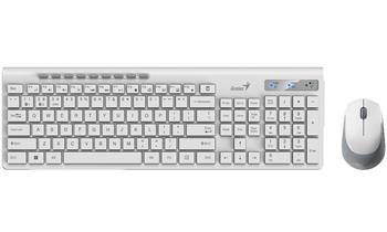 Genius SlimStar 8230 Set klávesnice a myši, bezdrátový, CZ+SK layout, Bluetooth, 2,4GHz, USB, bílá (31340015403)