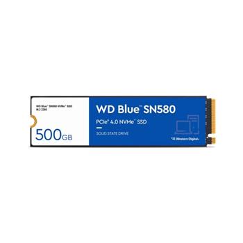 WD BLUE SSD NVMe 500GB PCIe SN580,Gen4 , (R:4000, W:3600MB/s) (WDS500G3B0E)