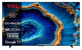 TCL 98C805 TV SMART Google TV QLED/248cm/4K UHD/4000 PPI/144Hz/Mini LED/HDR10+/Dolby Vision/Atmos/DVB-T2/S2/C/VESA (98C805)