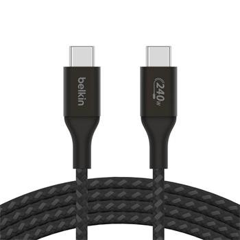 Belkin BOOST CHARGE™ USB-C na USB-C kabel 240W, 1m, černý - odolný (CAB015bt1MBK)