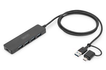 Digitus USB 3.0 Hub 4-Port, Slim Line, 1,2m kabel (DA-70236)