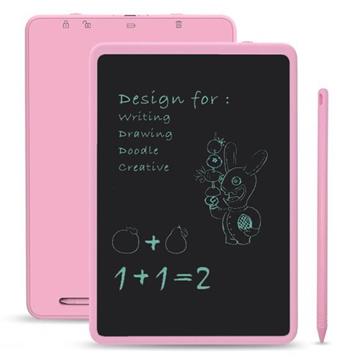 Elektronický kreslící jednobarevný tablet 10" LCD, růžový