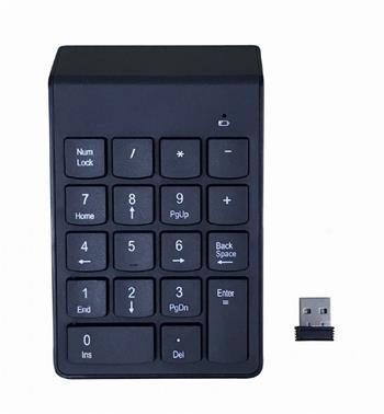 Gembird Numerická klávesnice KPD-W-02, USB, bezdrátová, černá (KLA05131L)
