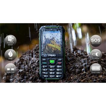 EVOLVEO StrongPhone W4, vodotěsný odolný Dual SIM telefon, černo-zelená (SGP-W4-BG)