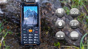 EVOLVEO StrongPhone Z6, vodotěsný odolný Dual SIM telefon, černo-oranžová (SGP-Z6-BO)