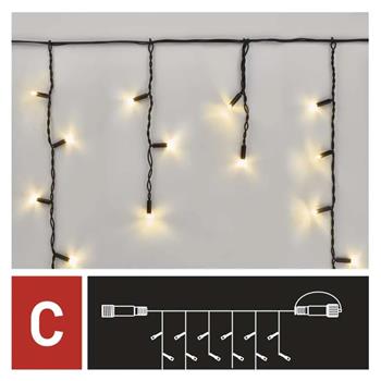 Emos LED Profi LED spojovací řetěz černý - rampouchy, 3 m, venkovní, teplá bílá (1550020003)