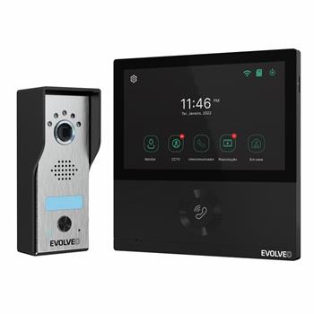 EVOLVEO DoorPhone AHD7, Sada domácího WiFi videotelefonu s ovládáním brány nebo dveří černý monitor (DPAHD7-B)