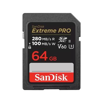 SanDisk SDXC karta 64GB Extreme PRO (280 MB/s Class 10, UHS-II V60) (SDSDXEP-064G-GN4IN)