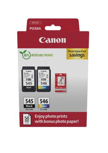 Canon cartridge PG-545/CL-546 + fotopapír GP-501/Multipack / Black + Color / 8ml+9ml (8287B008)