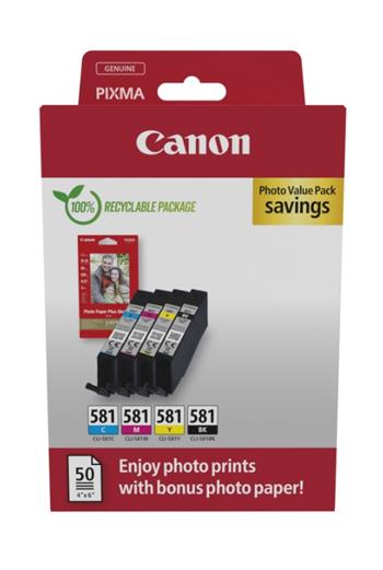 Canon cartridge INK CLI-581 BK/C/M/Y PHOTO VALUE / 4x5,6ml (2106C006)