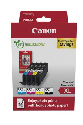 Canon cartridge CLI-551 XL C/M/Y/BK PHOTO VALUE / 4x11ml (6443B008)
