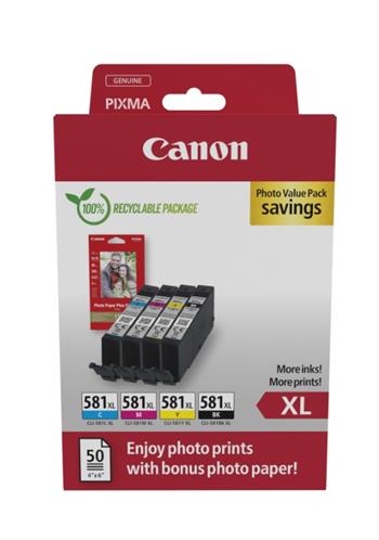 Canon cartridge INK CLI-581XL BK/C/M/Y PHOTO VALUE / 4x8,3ml (2052C006)