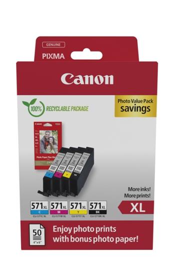Canon cartridge CLI-571XL BK/C/M/Y PHOTO VALUE pack / 4x11ml (0332C006)
