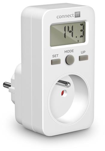 CONNECT IT PowerMeter měřič spotřeby el. energie, display, dětská pojistka (CES-2010-WH)