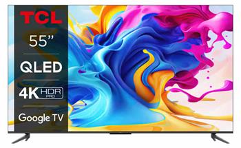 TCL 55C649 TV SMART Google TV QLED/139cm/4K UHD/3100 PPI/50Hz/Direct LED/HDR10+/Dolby Atmos/DVB-T/T2/C/S/S2/VESA Repas (55C649R)