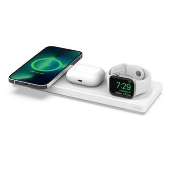 Belkin BOOST CHARGE™ PRO MagSafe 3v1 Bezdrátová nabíjecí podložka pro iPhone/Apple Watch/AirPods, bílá (WIZ016vfWH)
