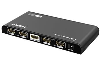 PremiumCord HDMI 2.0 splitter 1-4 porty, 4K x 2K/60Hz, FULL HD, 3D, černý (khsplit4f)