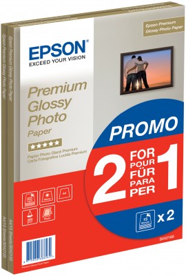 EPSON paper A4 - 255g/m2 - 2x15sheets - photo premium glossy (2 for 1 PROMO) (C13S042169)