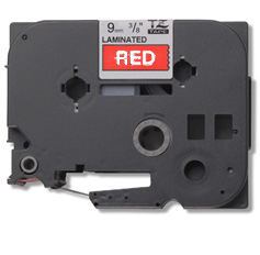 Brother - TZe-435, červená / bílá (12mm, laminovaná) (TZE435)